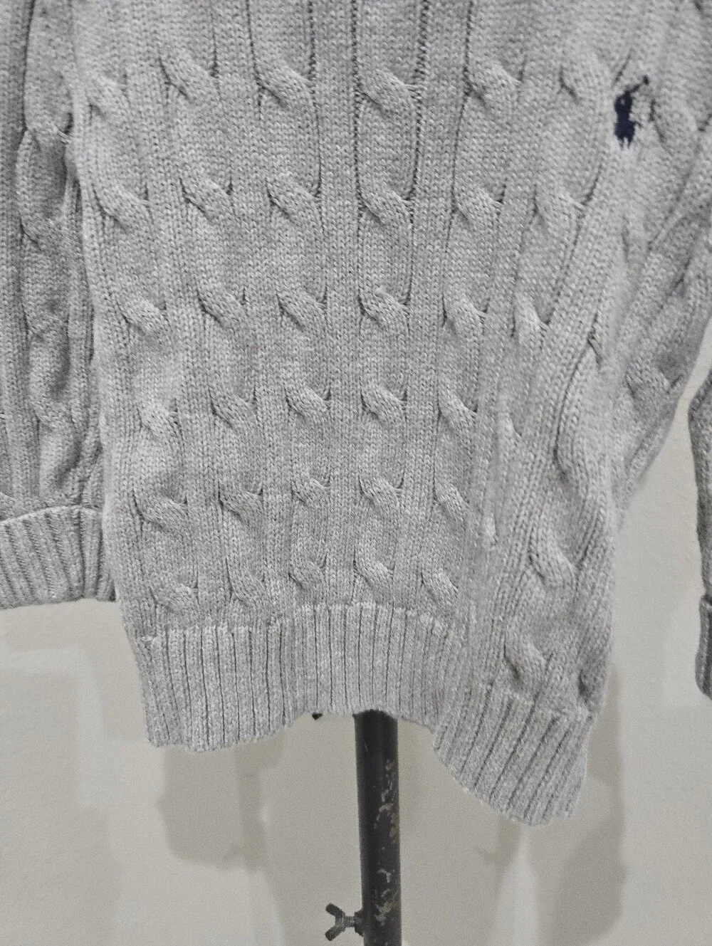 Ralph Lauren Light Gray Cable Knit Crewneck Sweater 24 Months
